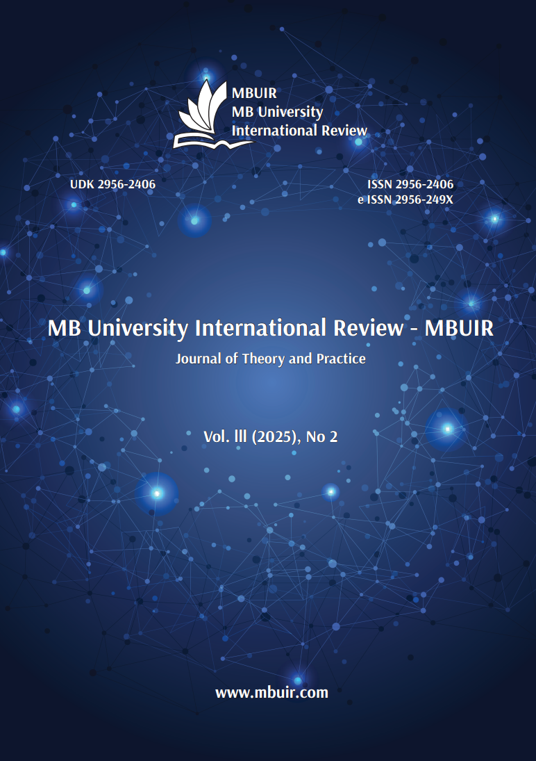 					View Vol. 3 No. 2 (2025): MB University International Review
				
